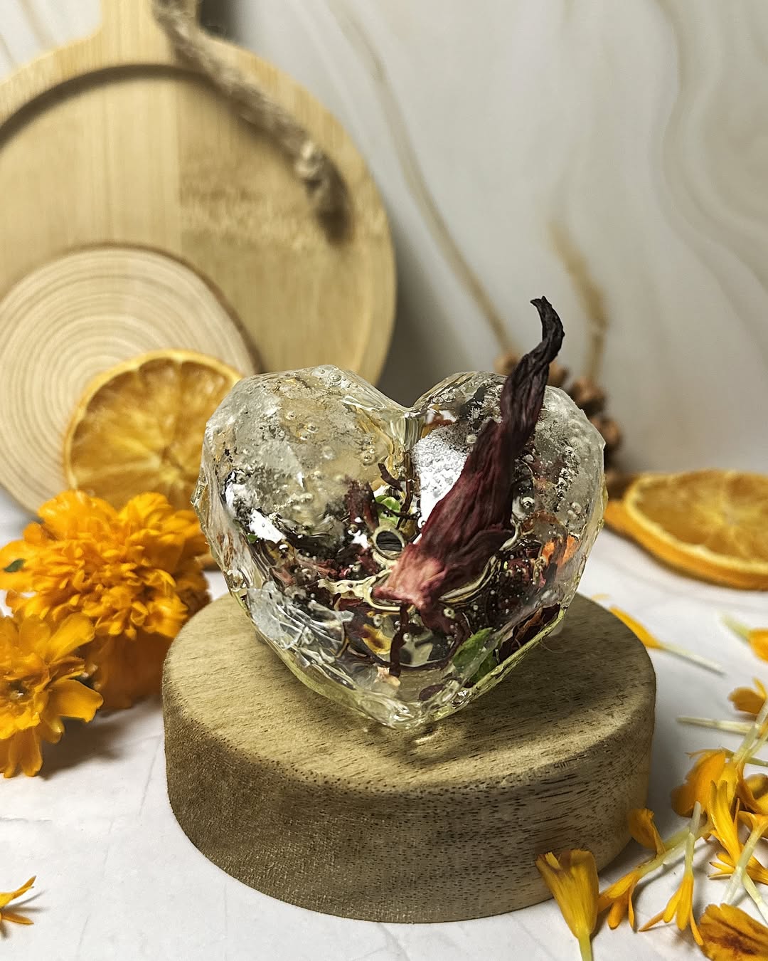 ręcznie robione kule herbaciane i serca herbaciane